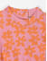 Orange and pink floral dress for girls