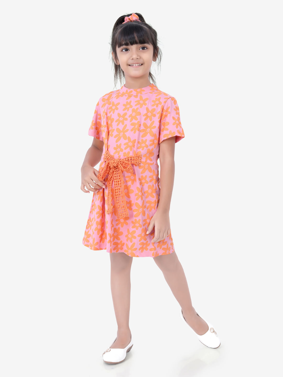 Buy Fashion Dream Girls Orange Printed Polyester Blend Pack Of 1 Frock |  Dresses | Kids Wear | Girls Dress | Kids Dress | Frock | Frock Girls | Girls  Frock |