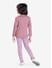 Lilac ribbed full sleeve t-shirt for girls