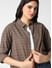 Brown Tiny Checkered Crinkled Oversized Shirt