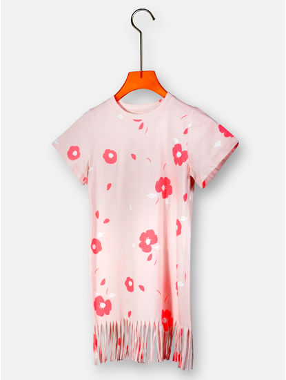 Holy moly its floral coral print dress for girls