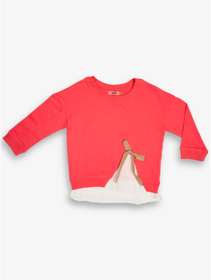 Solid red sweatshirt for girls