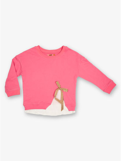 Solid pink sweatshirt for girls