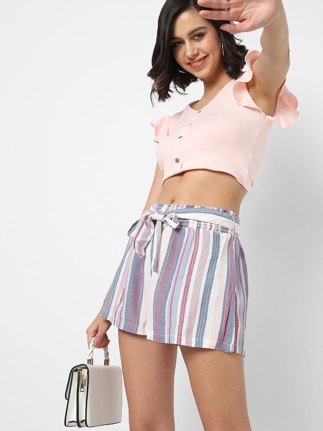 Cute striped hot sale shorts