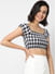 Black and White Checked Crop Top