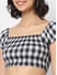 Black and White Checked Crop Top