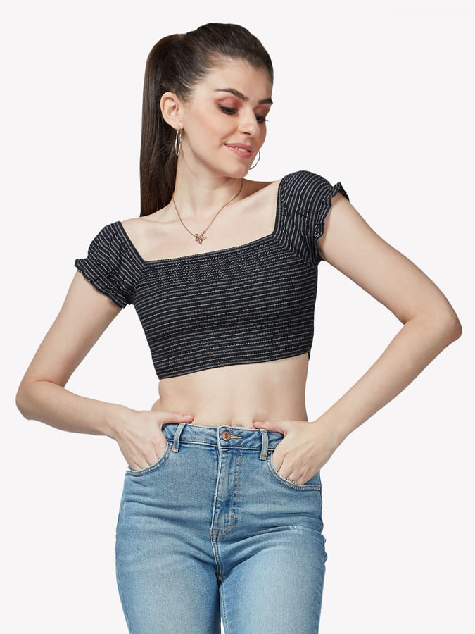 Black and White Crop Top 