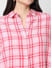Cute Pink Checked Oversized Shirt