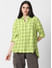 Green Checked Oversized Shirt