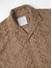 Mud Brown Oversized Crochet Shirt