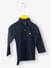 Solid blue long sleeves polo tee for boys