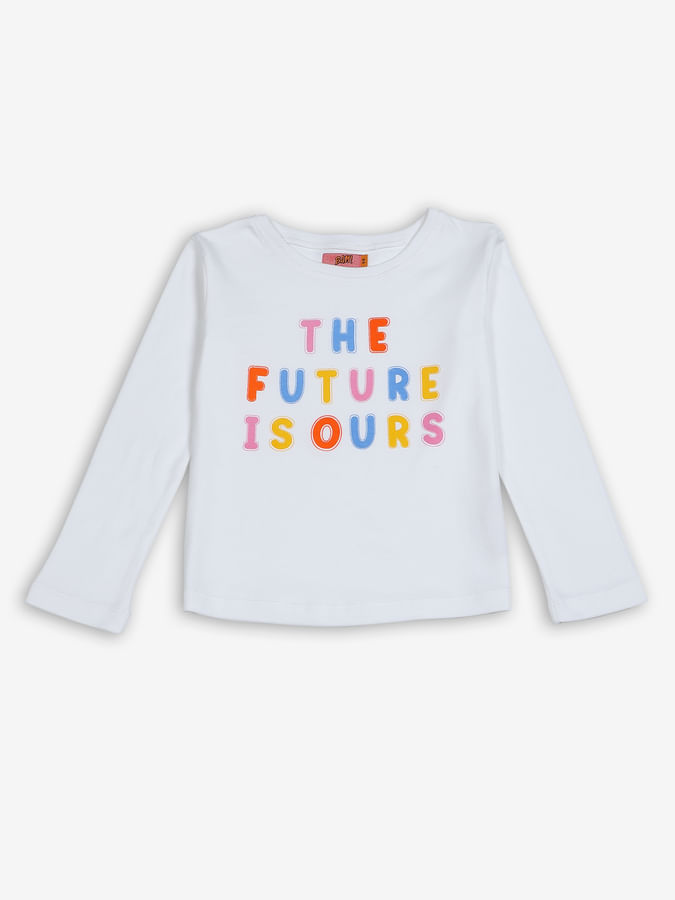 Future is ours girls white full sleeves TShirt!