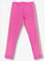 Girls hot pink legging with star print tape made in cotton 