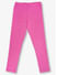 Girls hot pink legging with star print tape made in cotton 