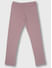 Girls solid mauve legging made in cotton 