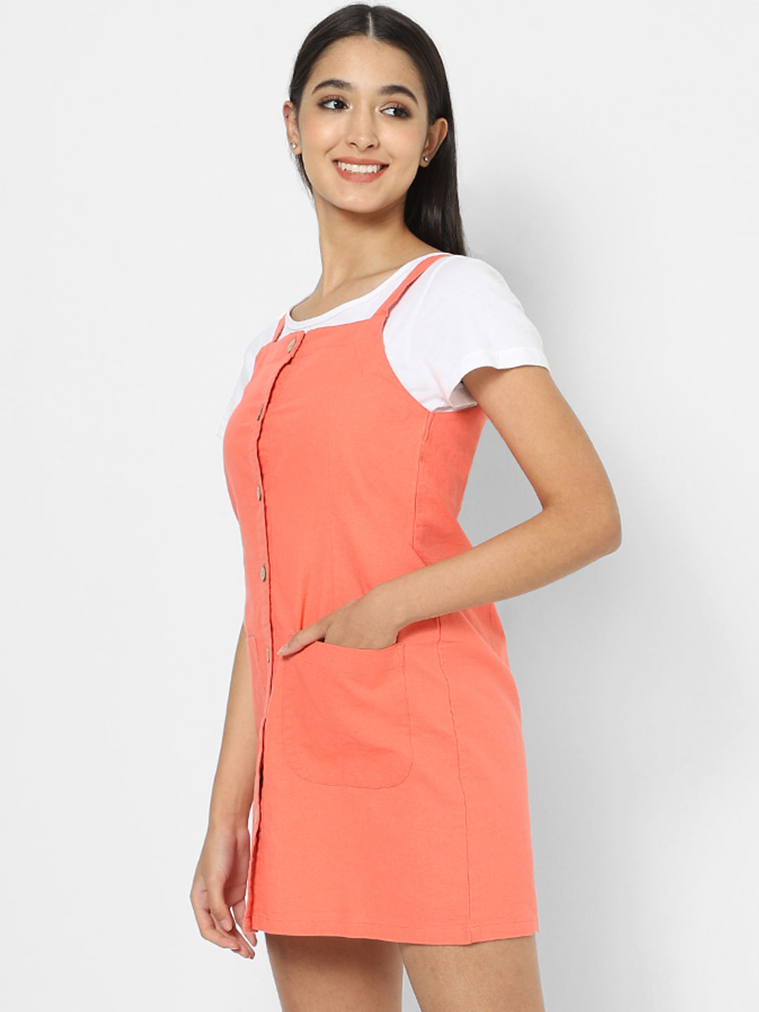 coral colored women's clothing