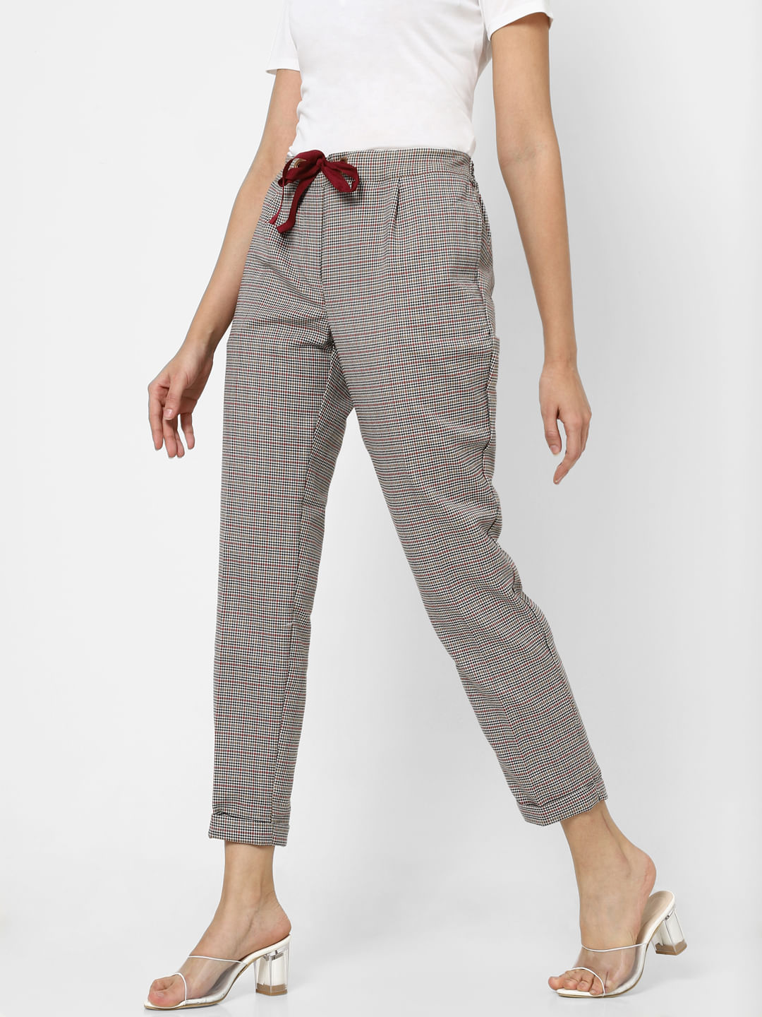 Cotswold Wool Blend Checked Trousers Ladies pull on trousers