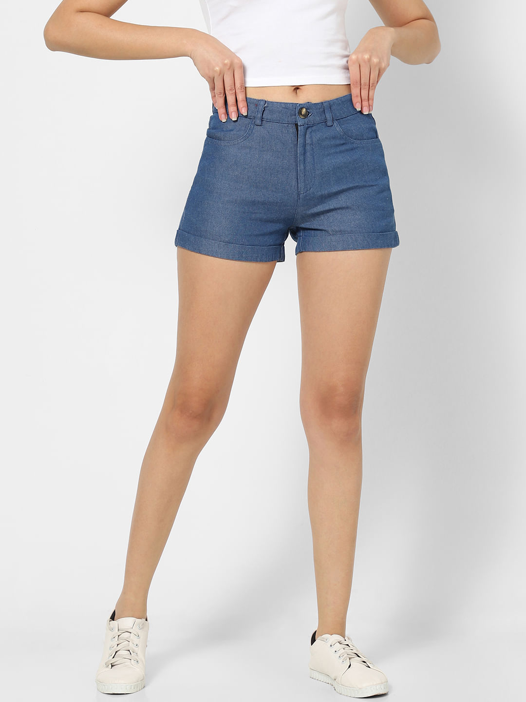 Buy Kex Women's Navy Blue Light Blue Denim Shorts Women Short Denim Shorts  for Women Denim Shorts for Girls Denim Shorts (S) at Amazon.in