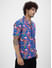 Flamingo Printed Resort Collar Oversized Shirt