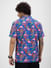 Flamingo Printed Resort Collar Oversized Shirt