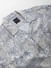 Grey Floral Printed Notch Collar Oversized Shirt