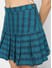 Cyan Green Checkered Skirt