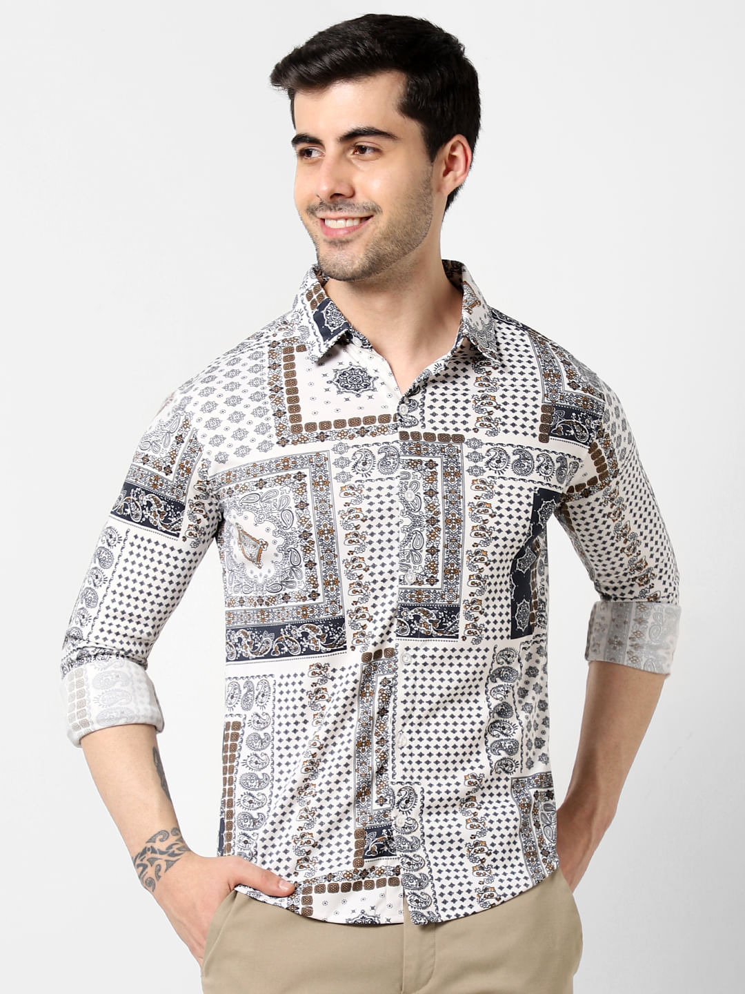 stretchable shirts white