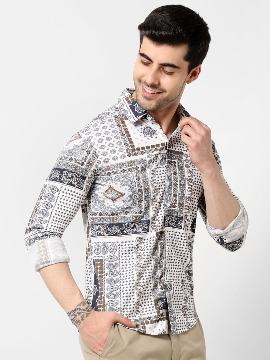stretchable shirts white