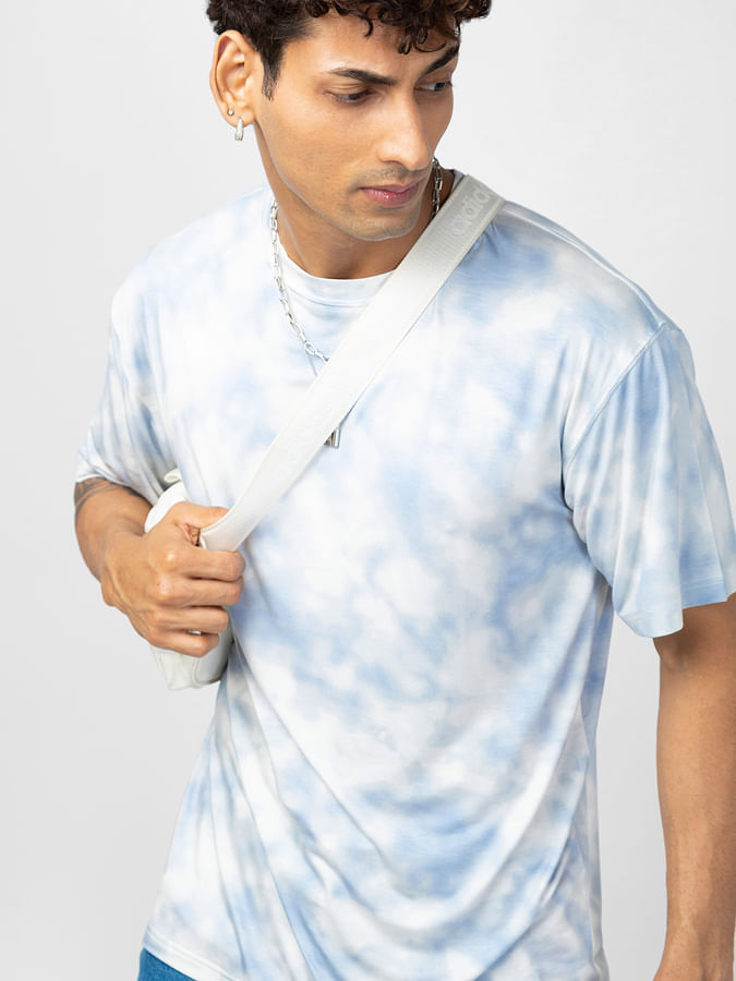 Blue Tie & Dye Oversized T-Shirt