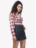 Red Checked Crop Top