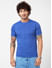 Blue Melange Crew Neck T-Shirt