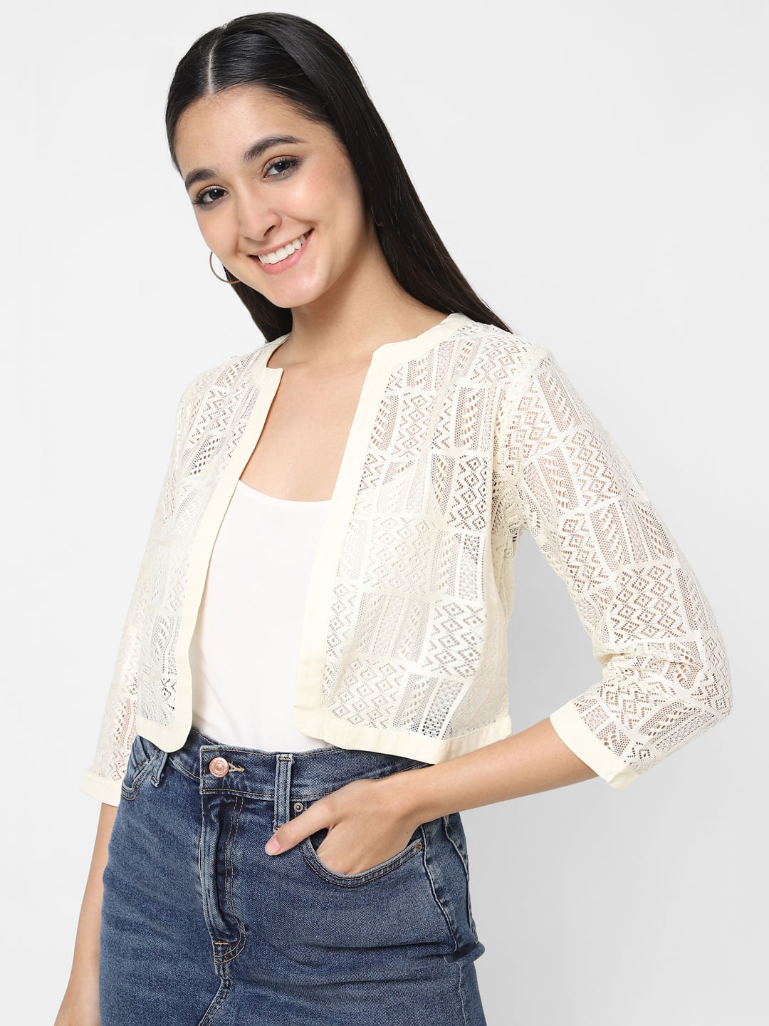 Buy online White Cotton Blend Short Shrug from Capes & Shrugs for Women by  Dressitude for ₹599 at 54% off | 2024 Limeroad.com