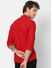 Solid Red Mandarin Collar Shirt
