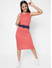 Red Stretchable Striped Dress