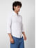Knitted White Solid Shirt