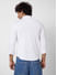 Knitted White Solid Shirt