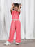 Pinky pink striped jumpsuit for girls