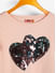 Double heart sequins tee for girls