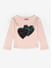 Double heart sequins tee for girls