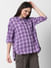 Medley Purple Checked Oversized Shirt