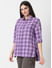 Medley Purple Checked Oversized Shirt