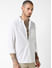 White Loop Embroidered Creased Shirt