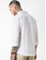 White Loop Embroidered Creased Shirt