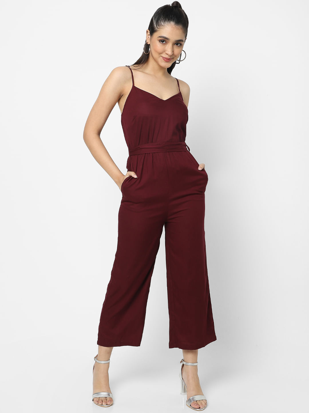 Maroon playsuit best sale