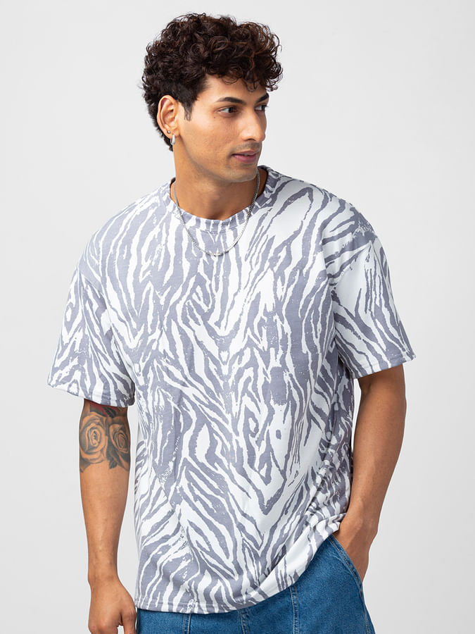 Zebra Printed Oversized T-Shirt