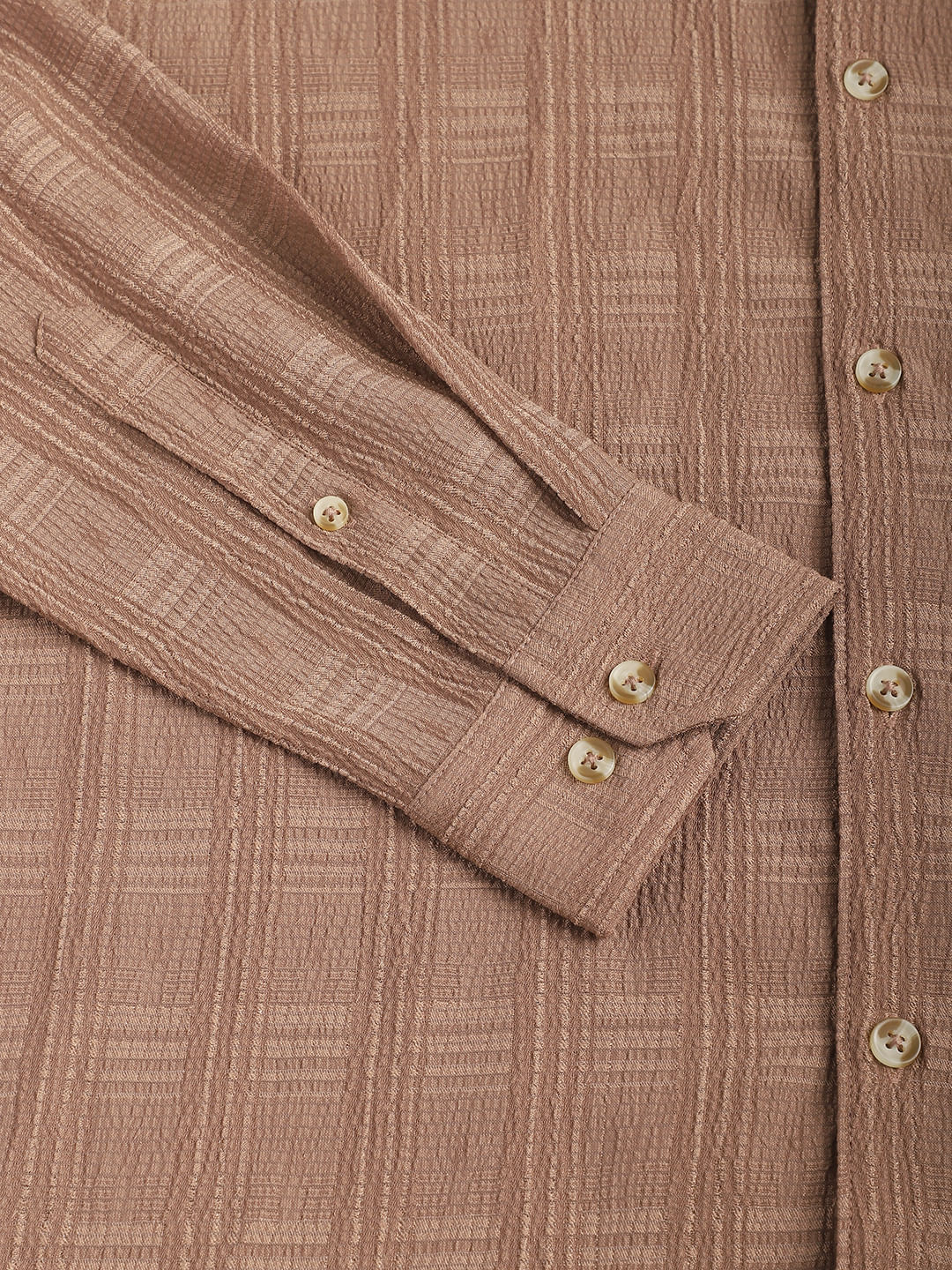 Tawny Brown Textured Creased Shirt Tawny Brown Textured Creased Shirt