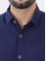 Navy Blue Patterned Shirt