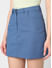Solid Blue A-Line Skirt