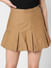 Solid Khaki Pleated Skirt