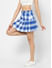 Sapphire Blue Checkered Skirt